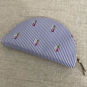 Banana Republic Blue/White Stripe with Pink Pineapple Print Clutch